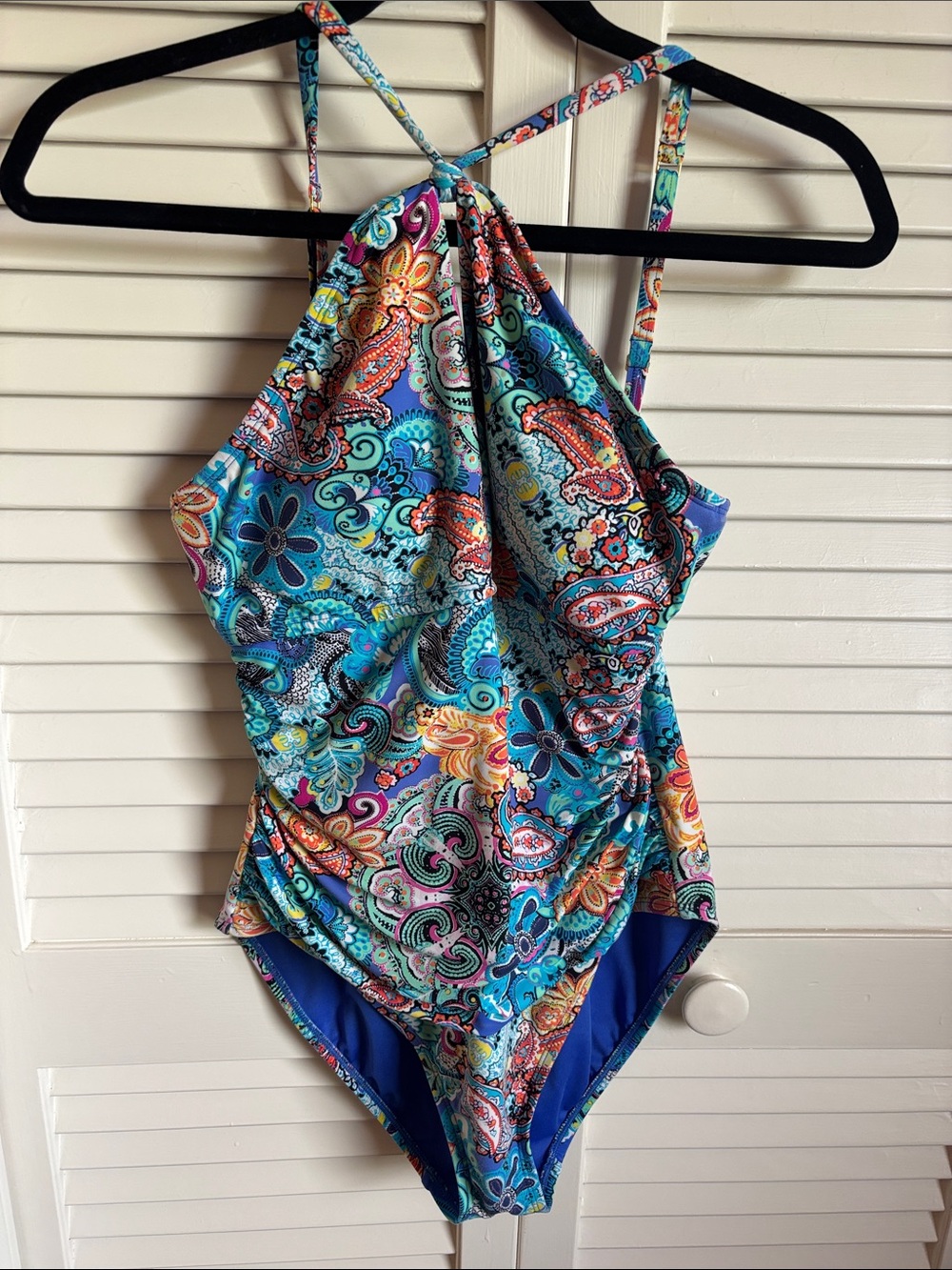 Bleu Rod Beattie Girls Paisley One-Piece Swimsuit in Aqua Multi